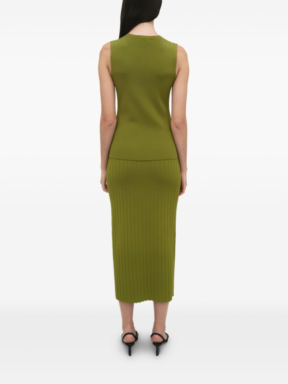 ribbed-knit midi skirt - 4