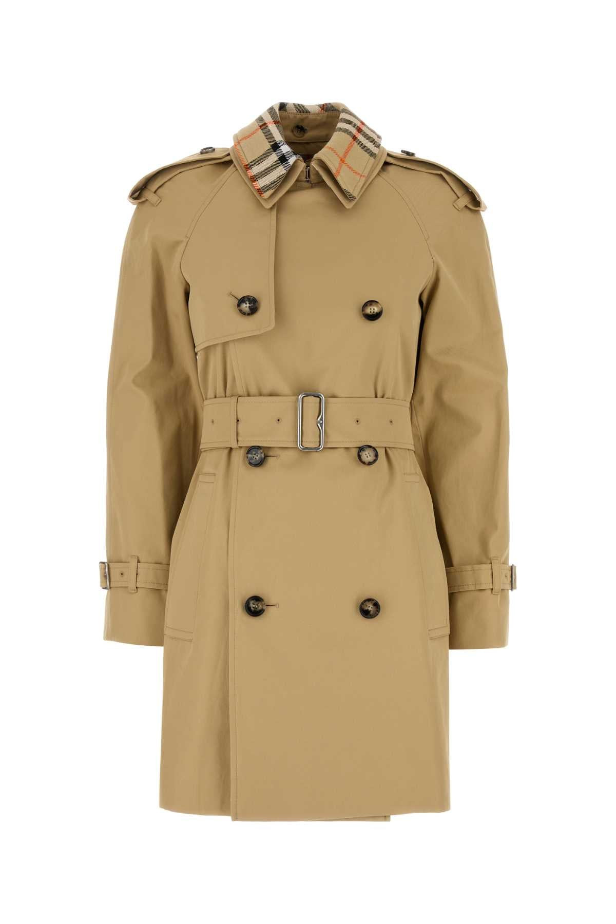 Burberry Women Beige Cotton Trench Coat - 1