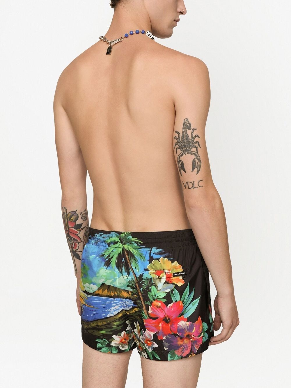 Hawaiian print swim shorts - 4