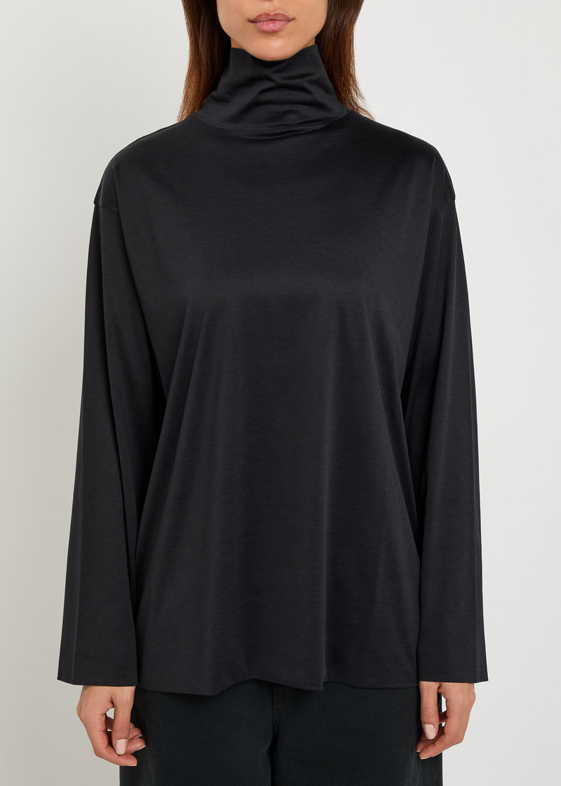 The Row The Row Anapolis Turtle-neck Silk and Cotton-blend top outlook