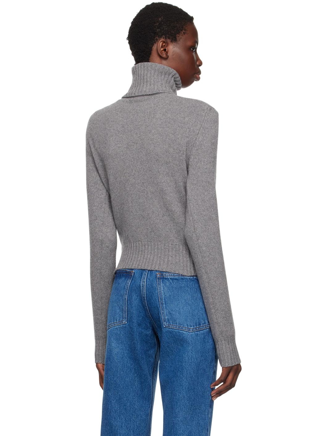Gray Tonal Ami de Cœur Turtleneck - 3