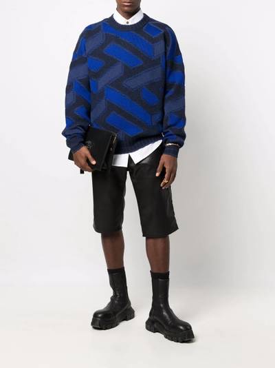 VERSACE La Greca jacquard knit jumper outlook