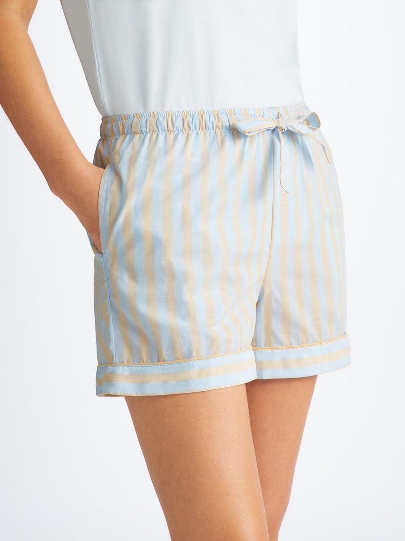 Women's Lounge Shorts Amalfi 20 Cotton Batiste Blue - 5