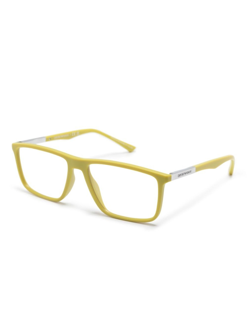 EMPORIO ARMANI logo-plaque square-frame glasses outlook