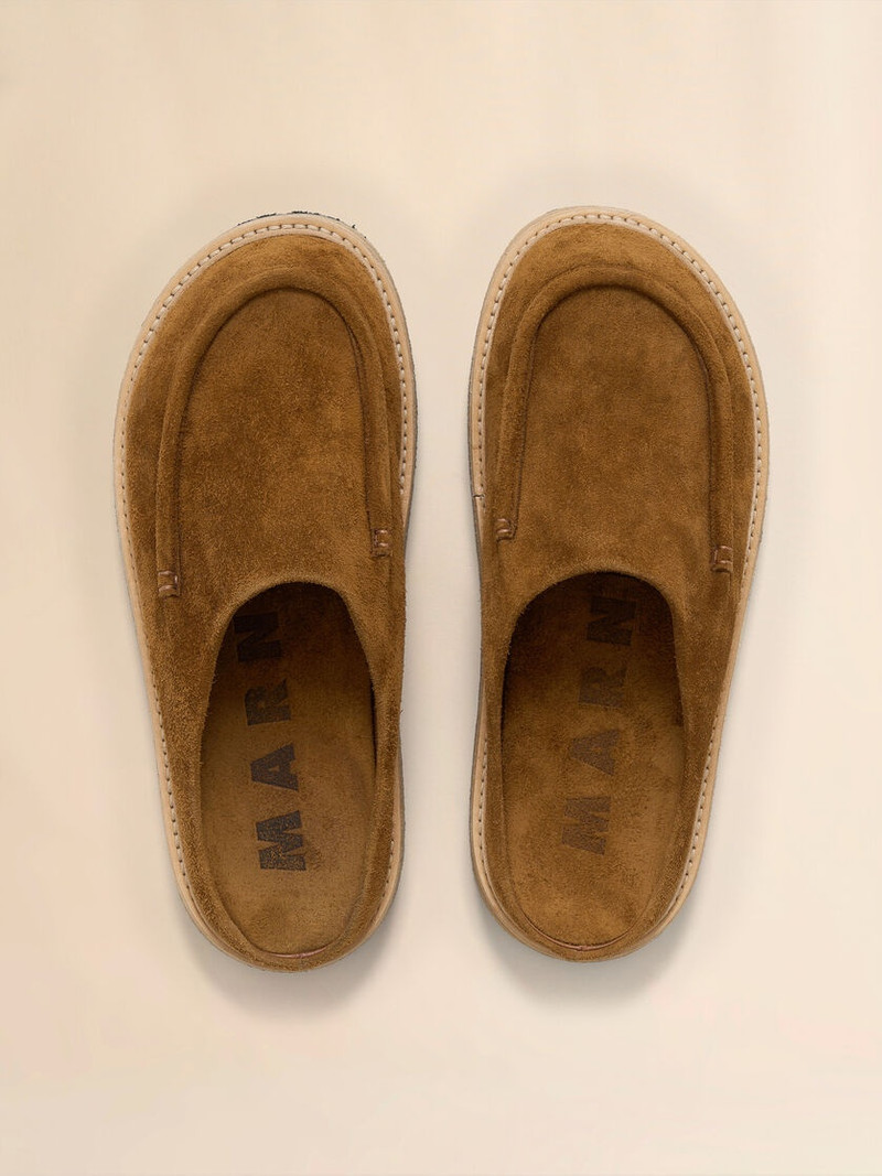 BROWN SUEDE SABOT WITH PARA RUBBER SOLE 4