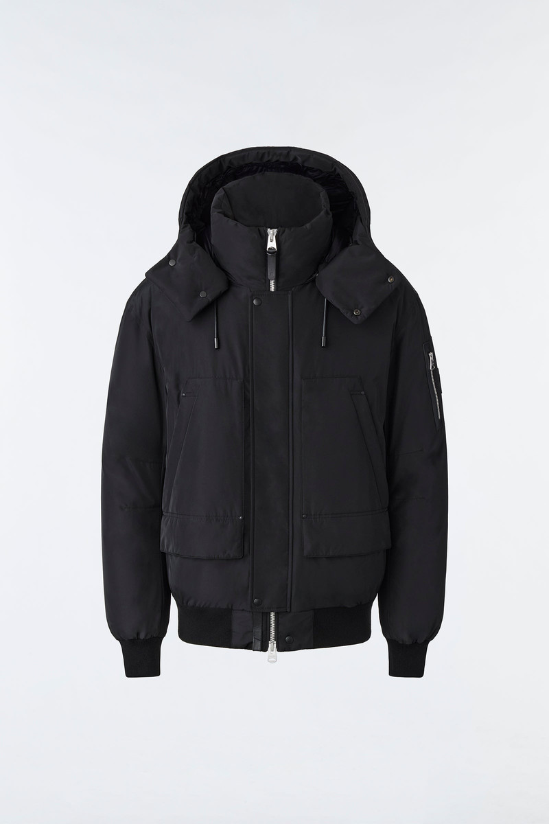 VIGGO classic down bomber jacket with removable hood 1