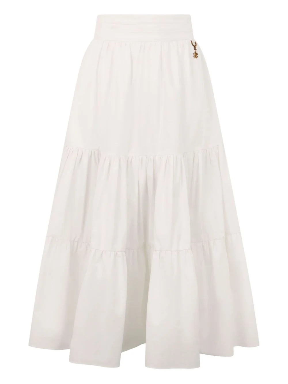 monogram-charm tiered skirt - 1