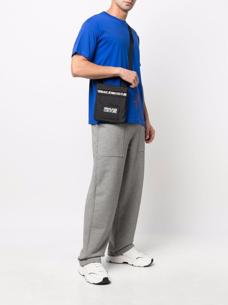 VERSACE JEANS COUTURE embossed-logo messenger bag outlook