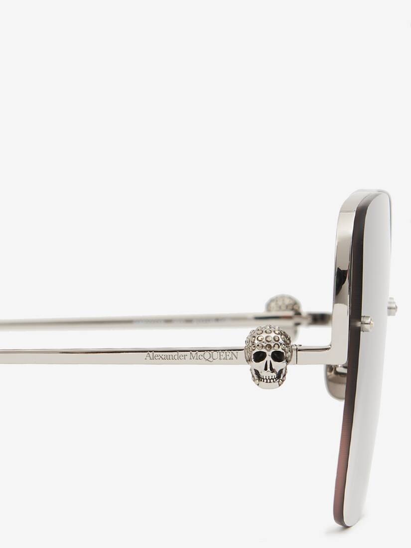 Skull Jeweled Square Sunglasses in Black/gold - 4