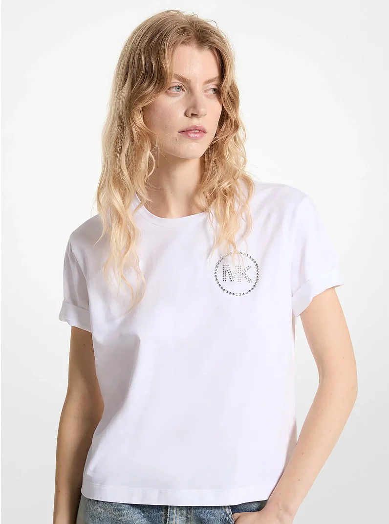 Embellished Logo Organic Cotton T-Shirt - 1