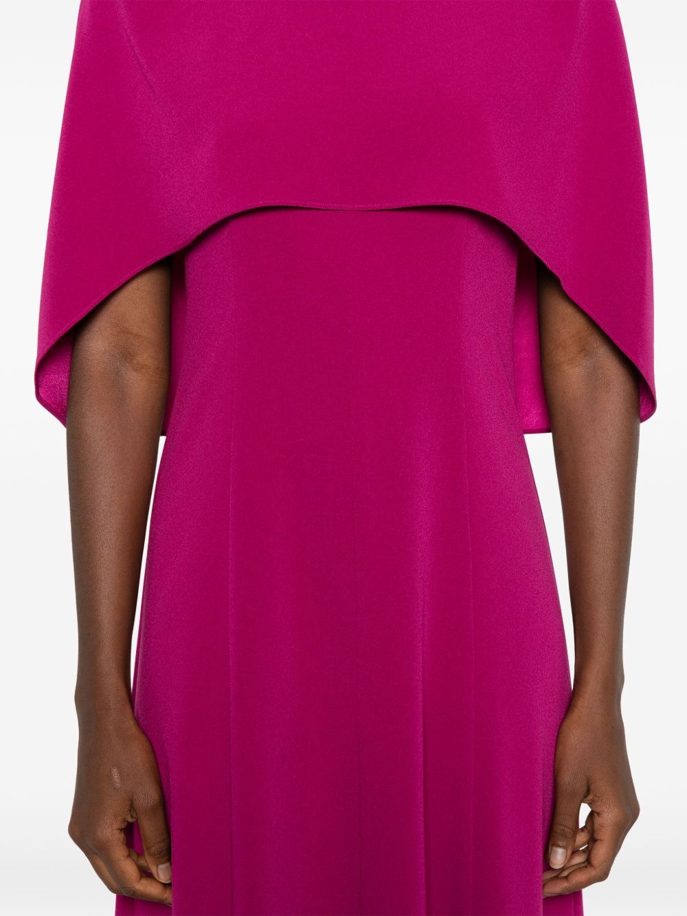 cape-design midi dress - 5