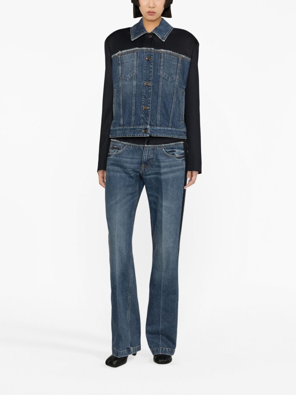 panelled denim jacket - 2