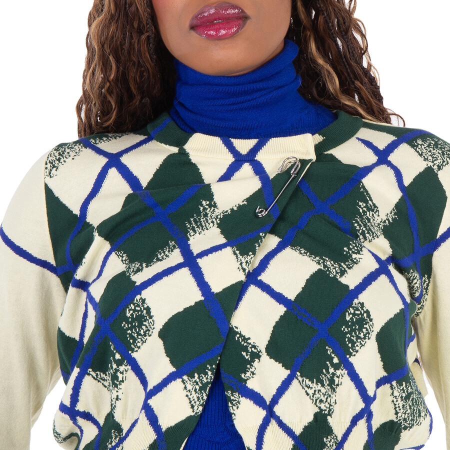 Burberry Argyle-Intarsia Cropped Cotton Jumper - 4