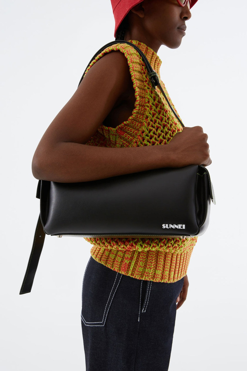 SUNNEI NAVY NYLON LABAULETTO BAG outlook