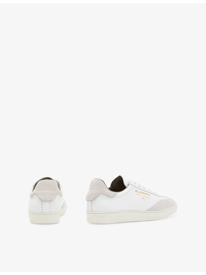 ALLSAINTS Thelma logo-embossed leather low-top trainers outlook