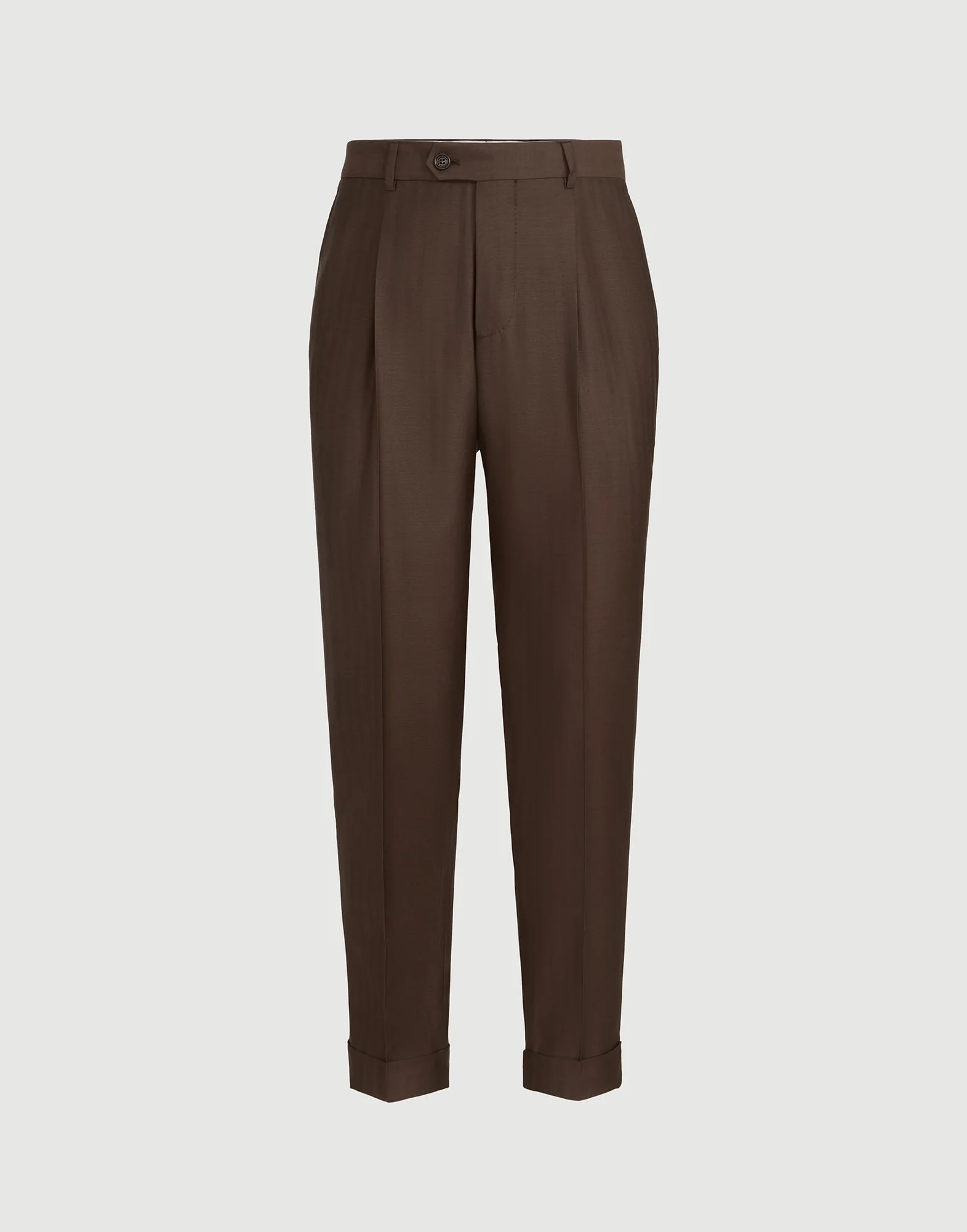 Virgin wool and cashmere trousers with pleat - 1