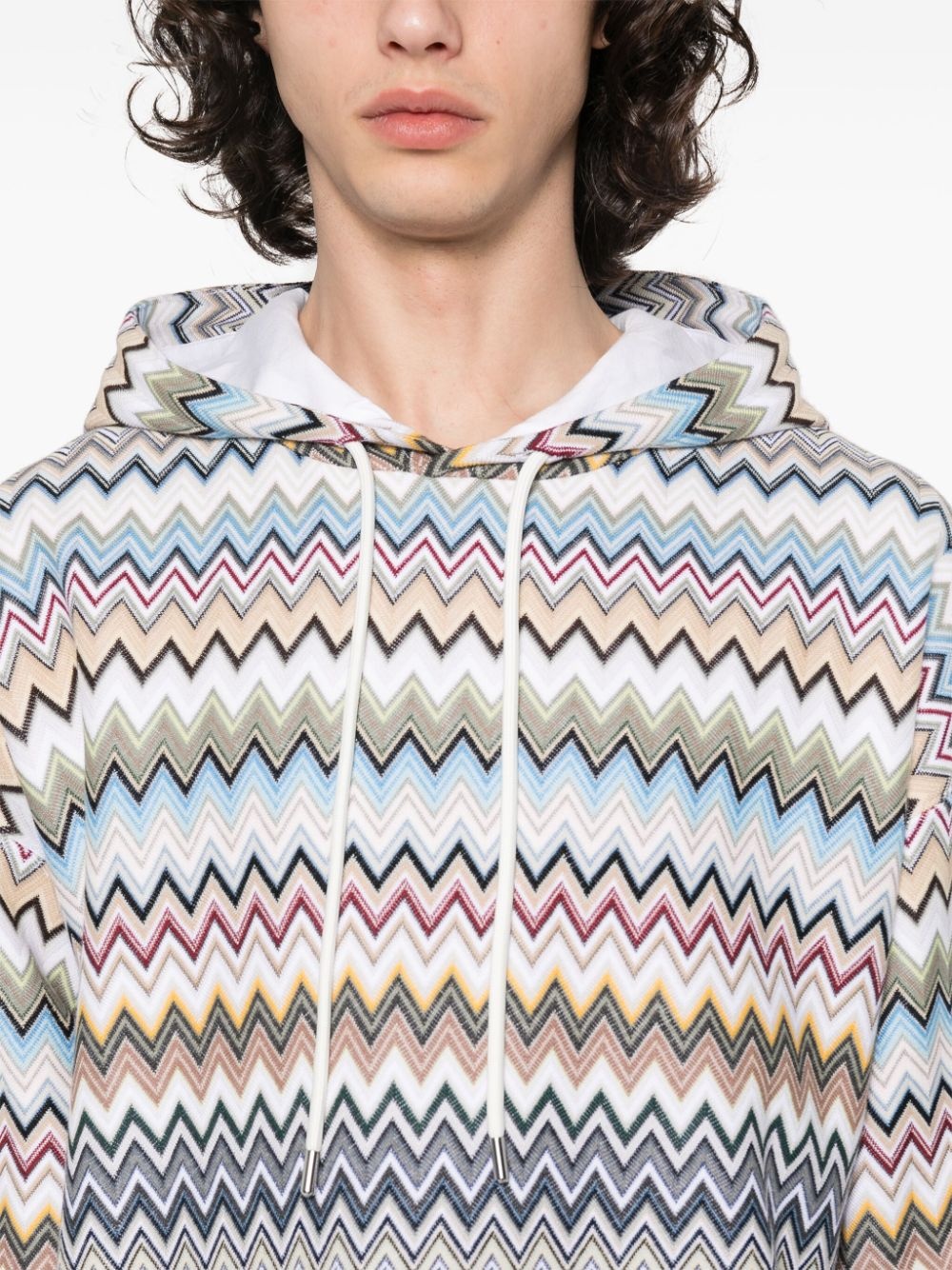 zigzag cotton hoodie - 5