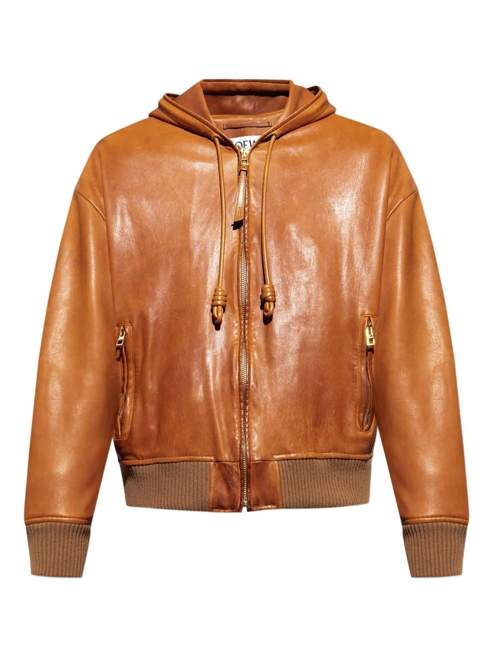 Loewe Men Hooded Leather Jacket - 1
