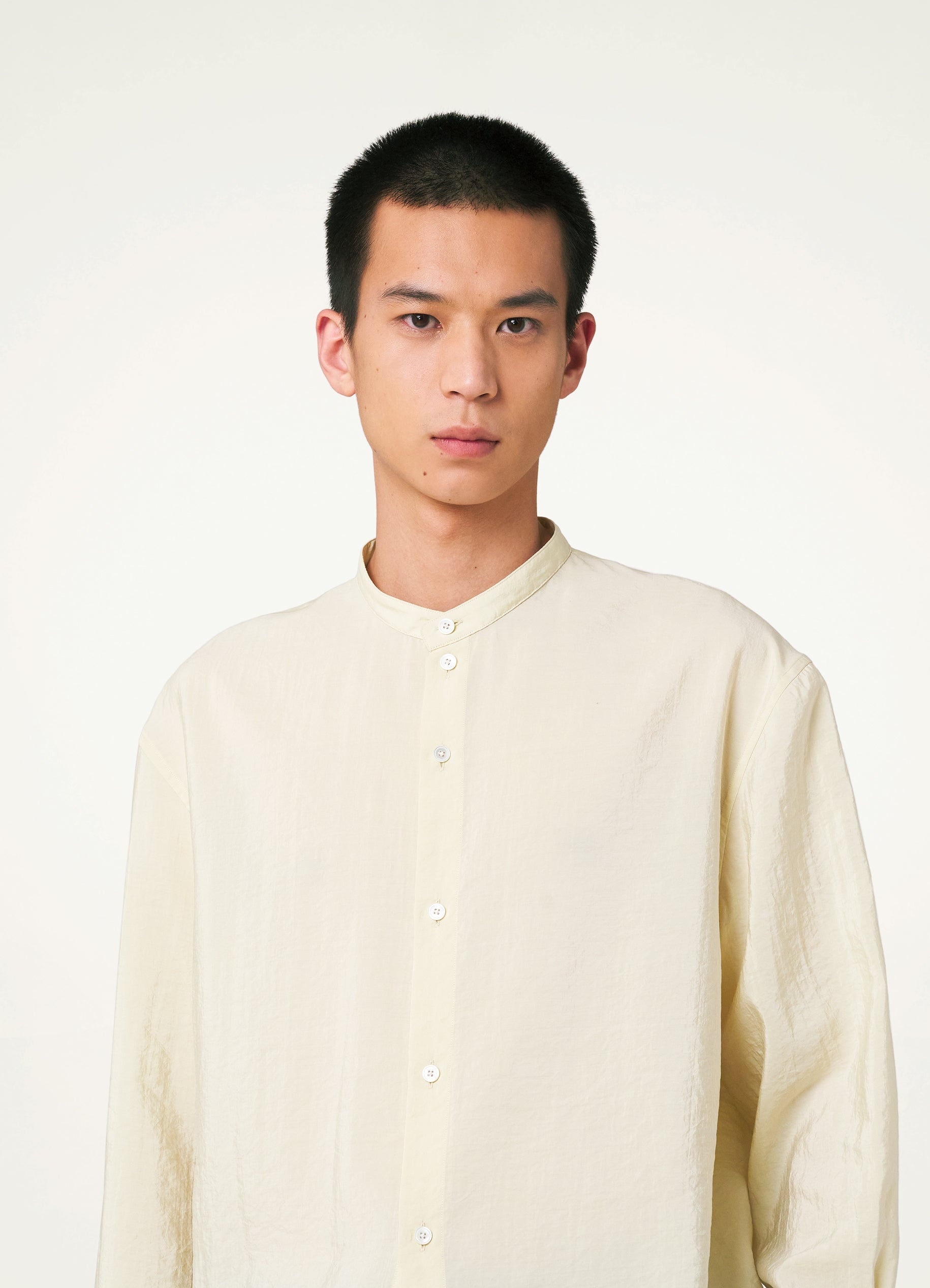 STAND COLLAR TWISTED SHIRT - 5