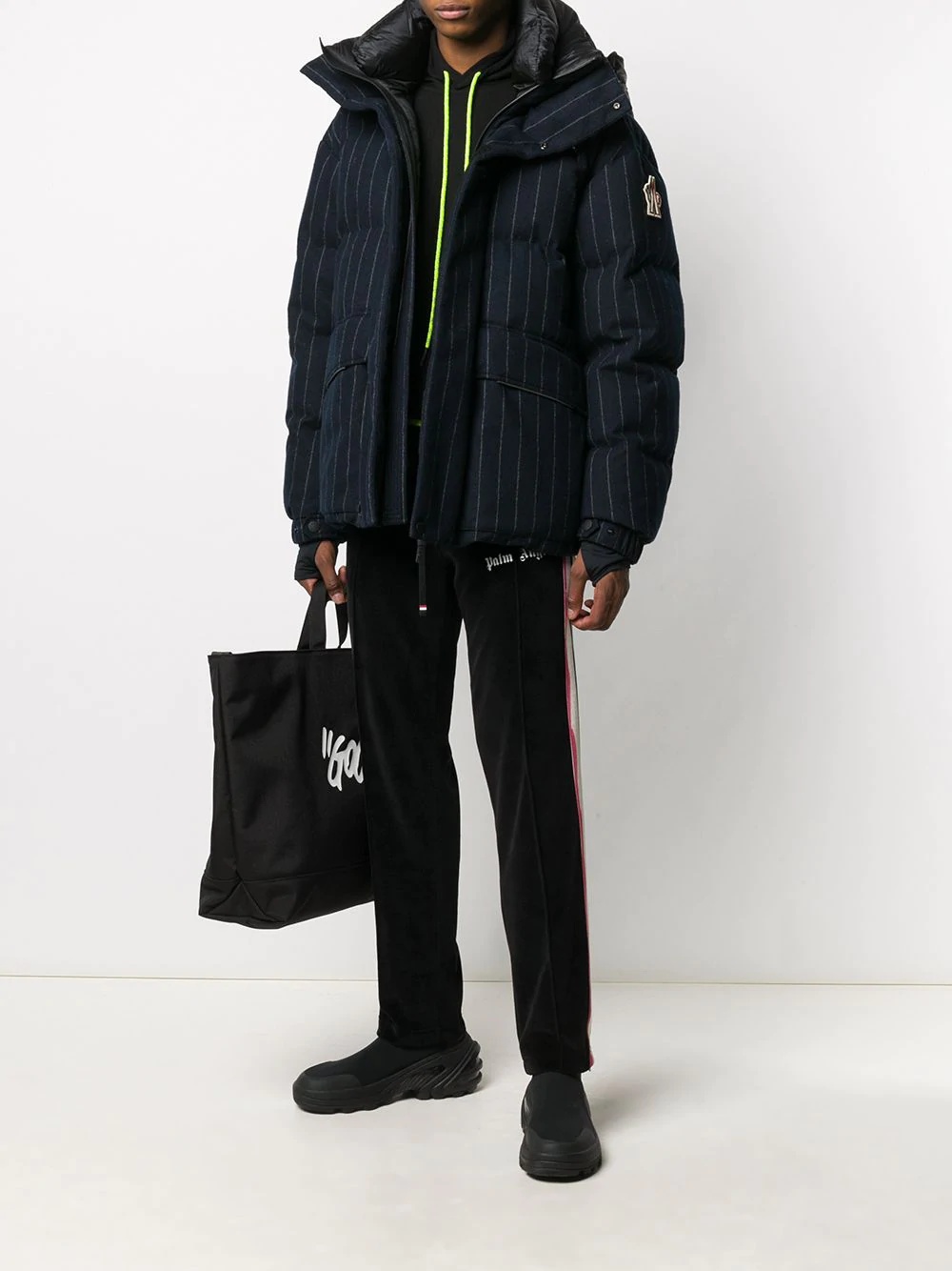 pinstriped puffer coat - 2