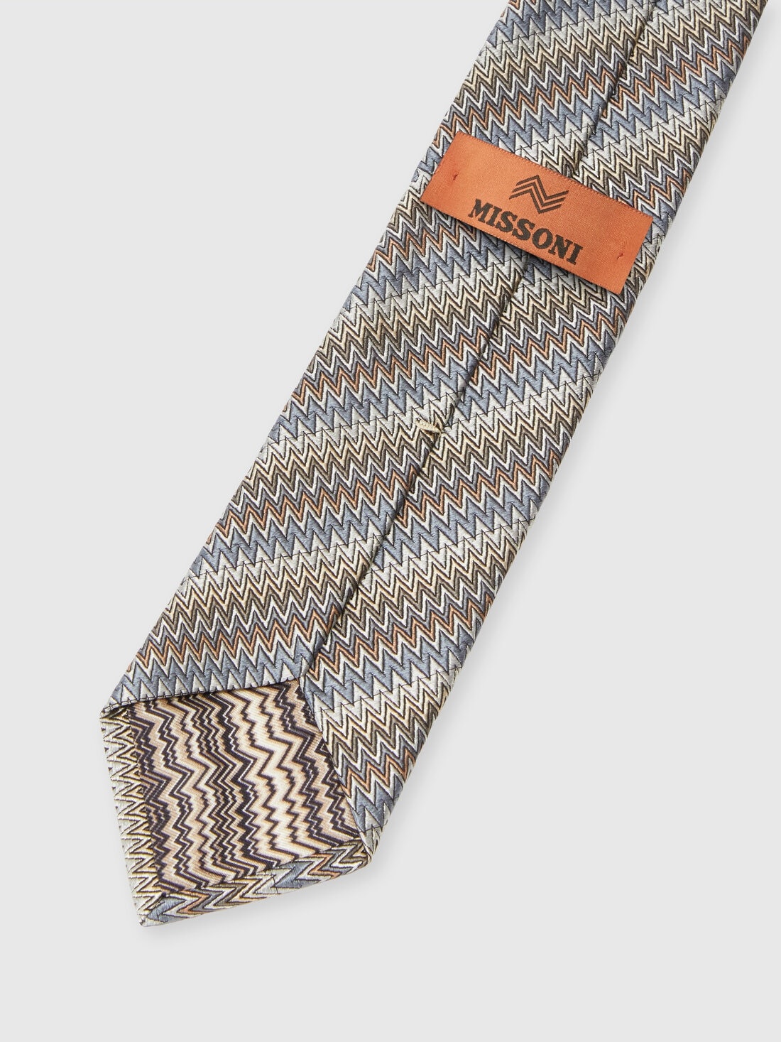 Tie with Chevron Embroidery - 3