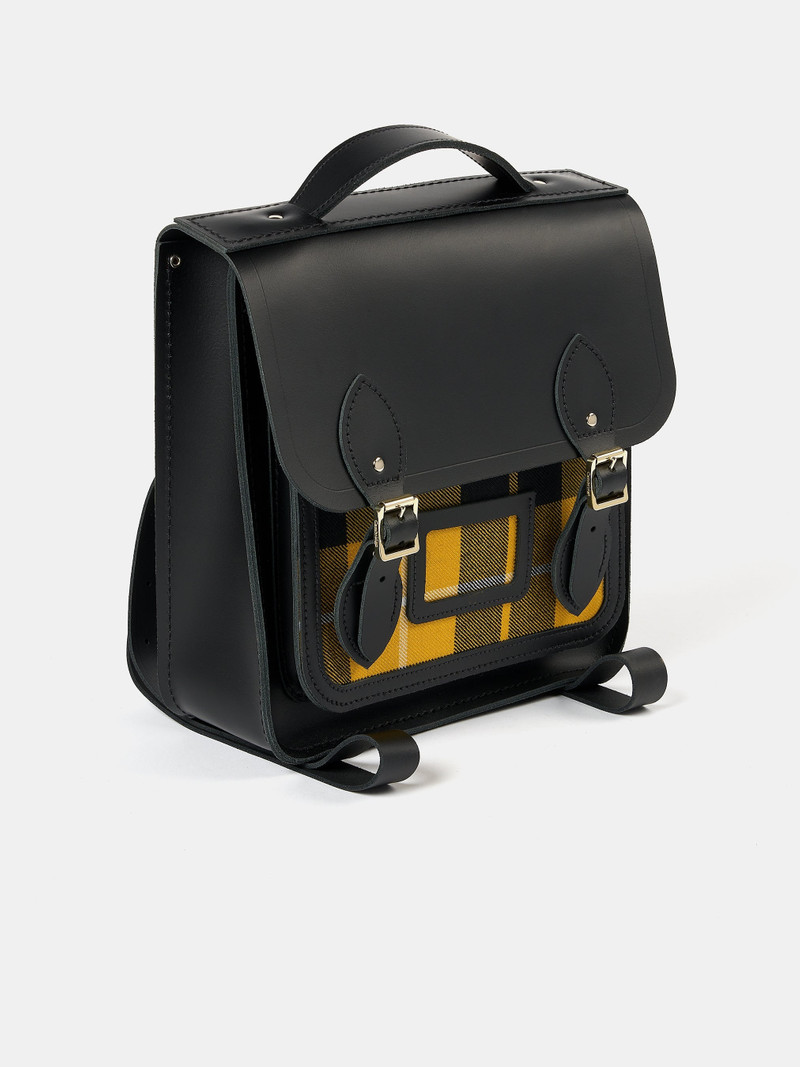The Small Portrait Backpack - Black with Yellow Tartan 4