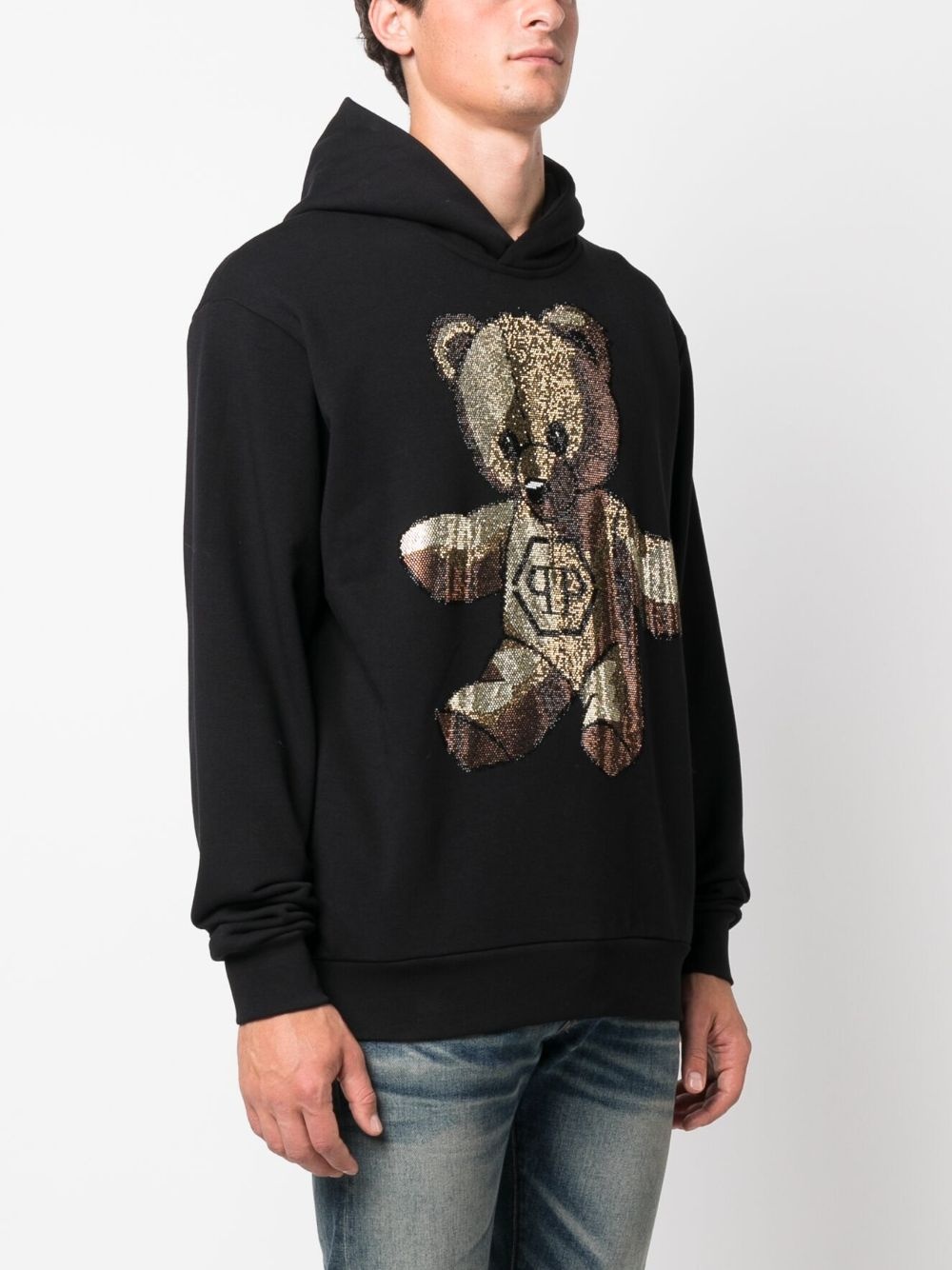 Teddy Bear rhinestone-embellished hoodie - 3