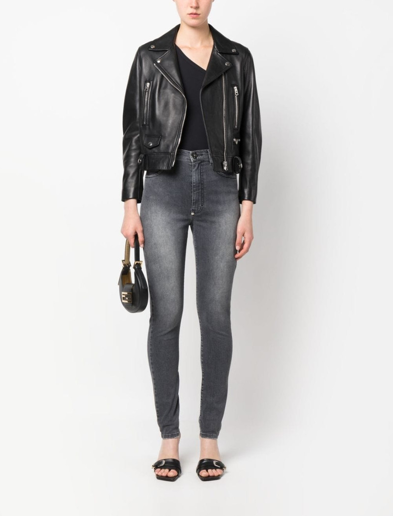 PHILIPP PLEIN high-waisted denim jeggings outlook