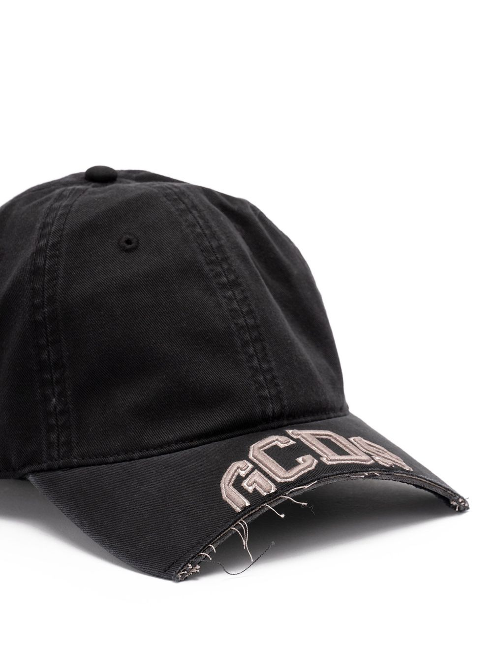 logo-embroidered frayed-edge baseball cap - 2