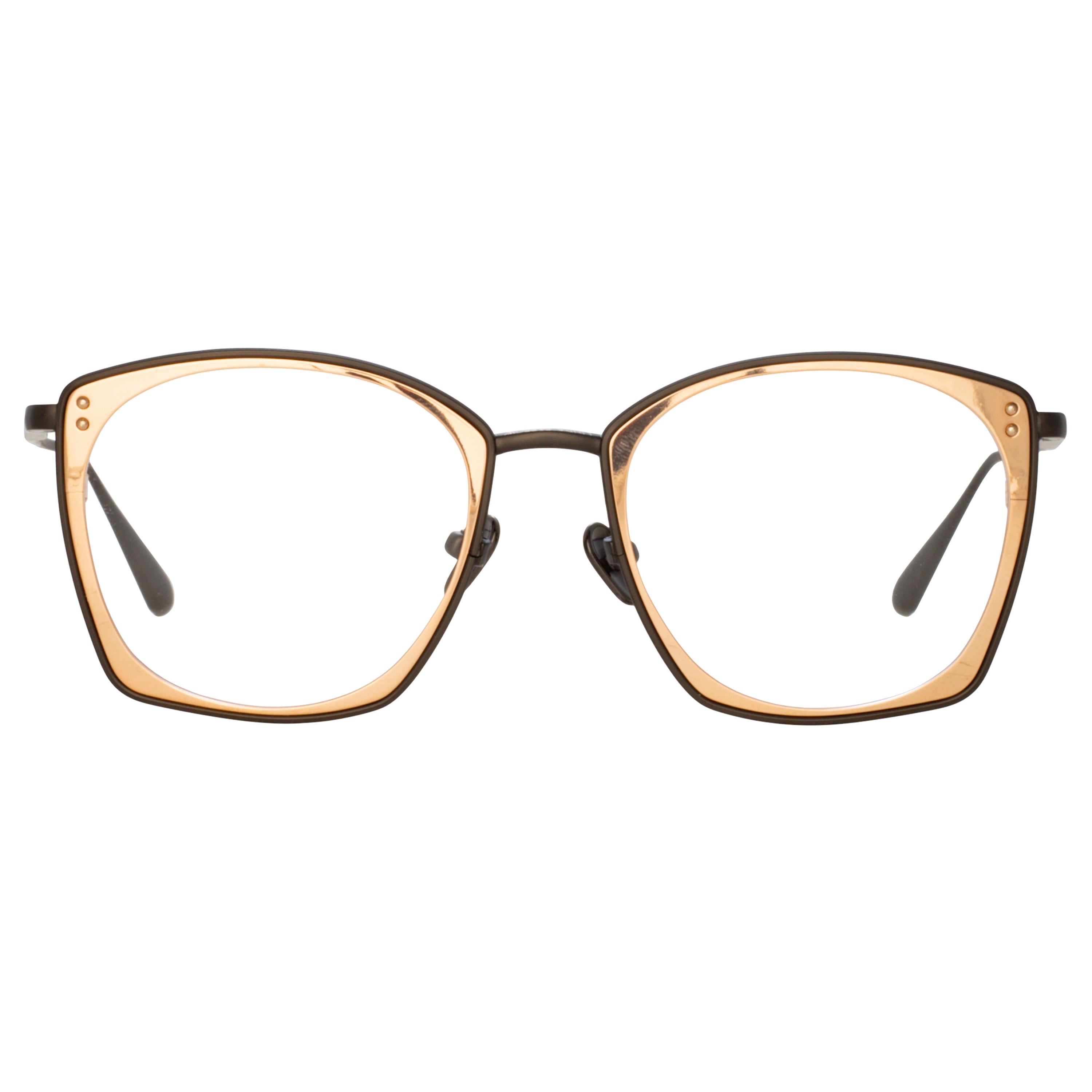 MILO SQUARE OPTICAL FRAME IN NICKEL AND ROSE GOLD - 1