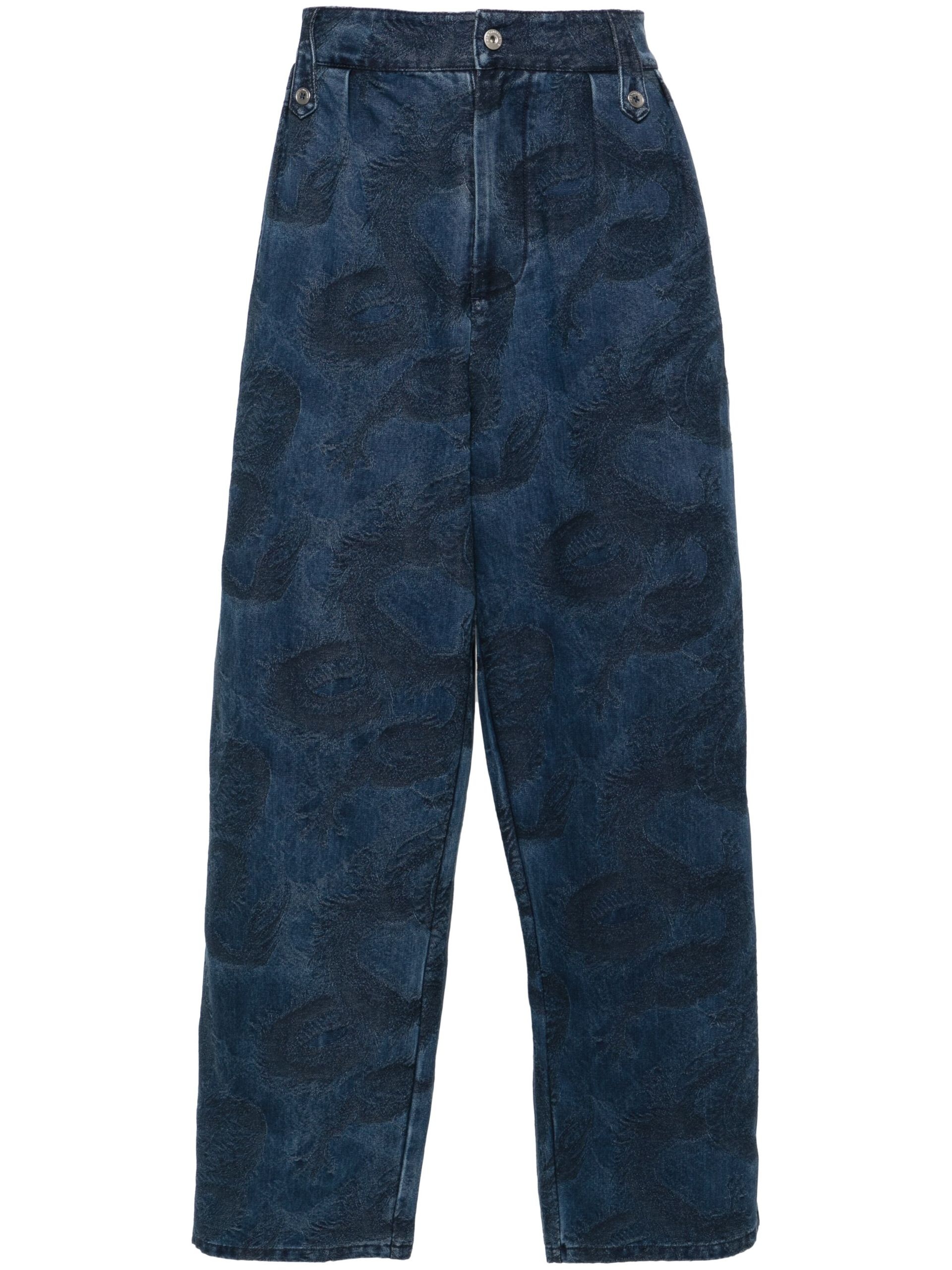 Blue Dragon-Jacquard Straight-Leg Jeans - 1