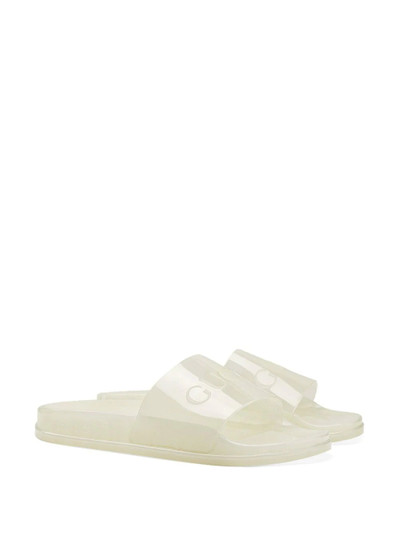 GUCCI transparent logo-embossed slides outlook