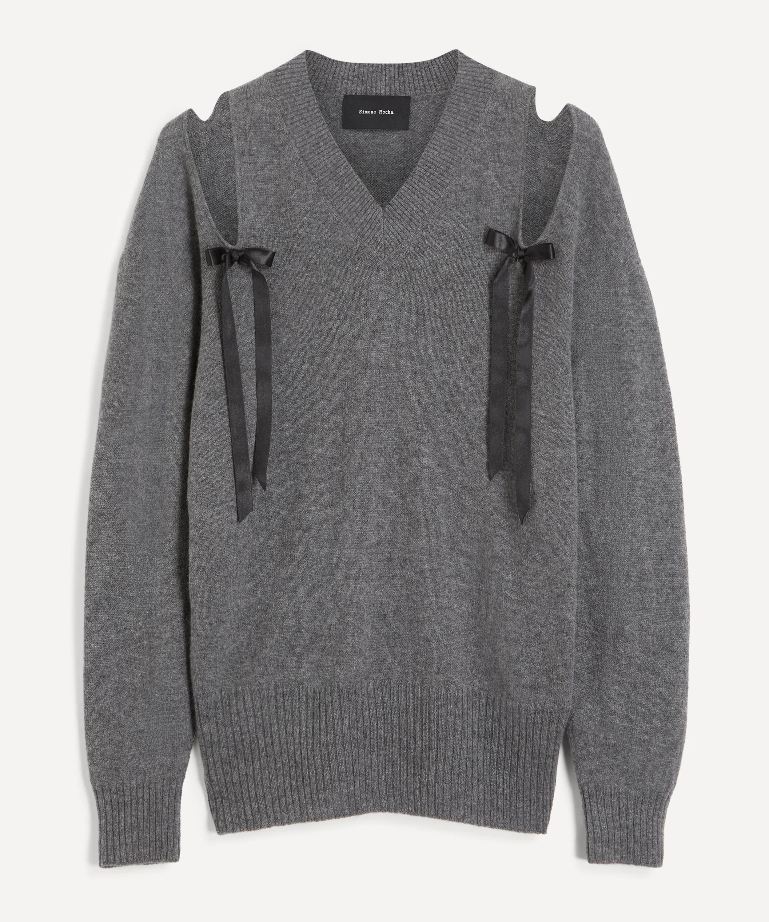 Cashmere Cut-out Bow Jumper - 1