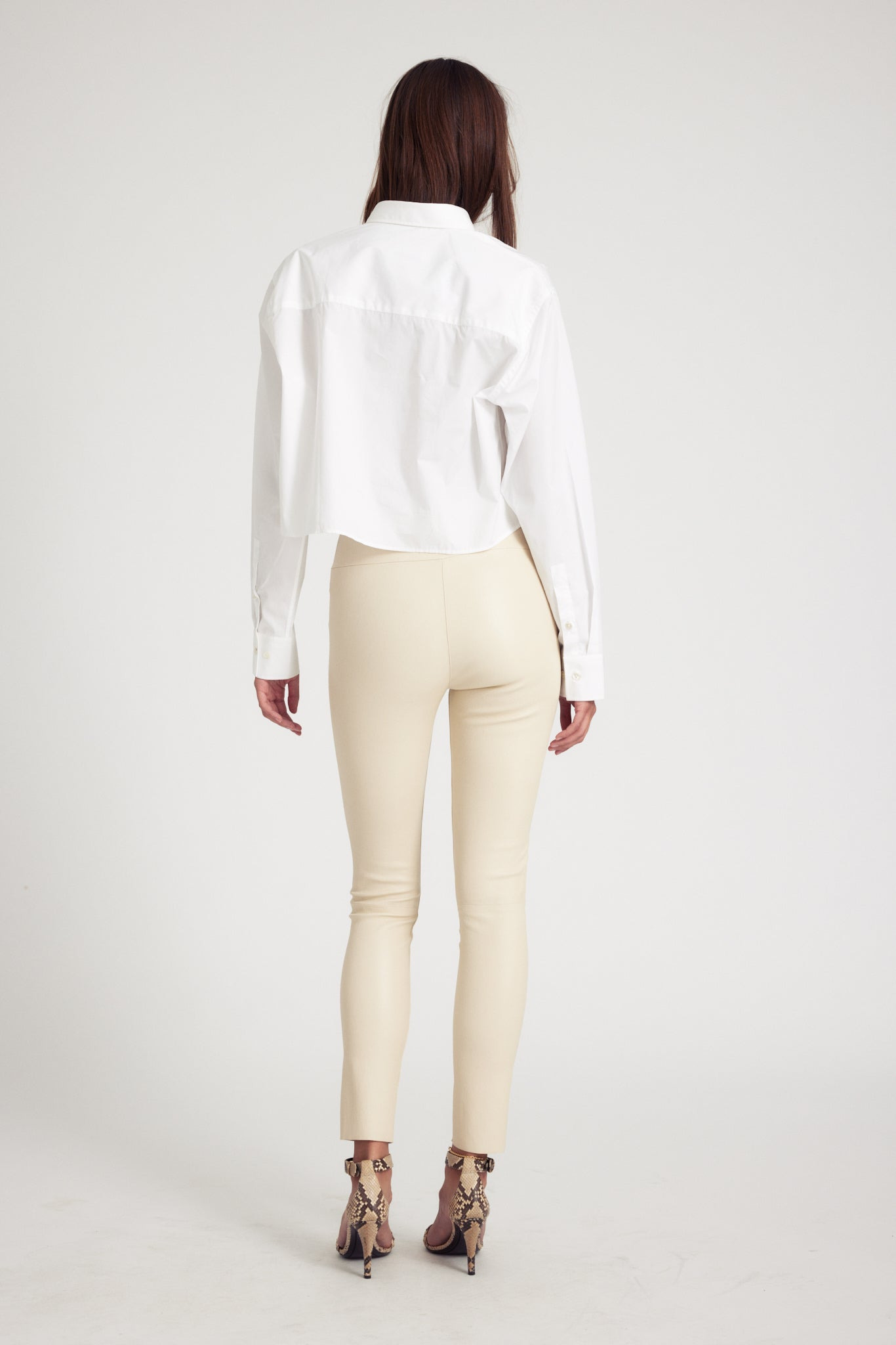 WHITE CROPPED BUTTON DOWN - 4
