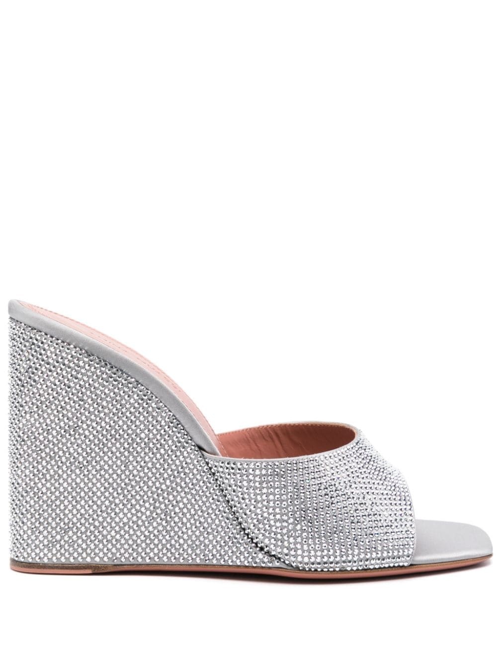 Lupita crystal-embellished wedge mules - 1