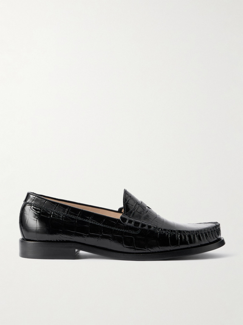 Lottie Croc-effect Polished-leather Loafers 1