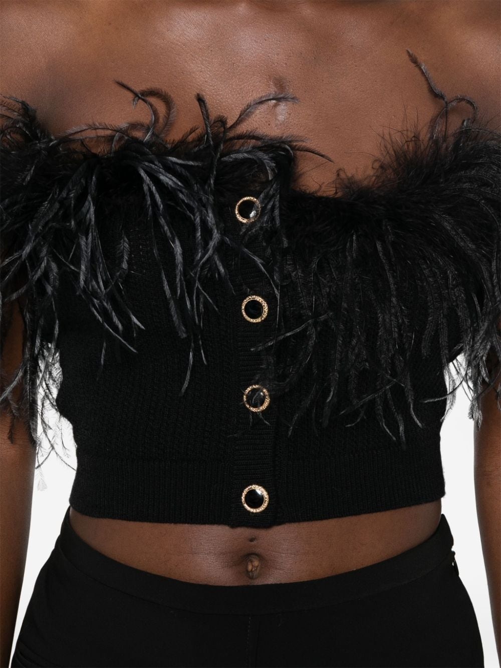 feather-trim mini skirt - 5