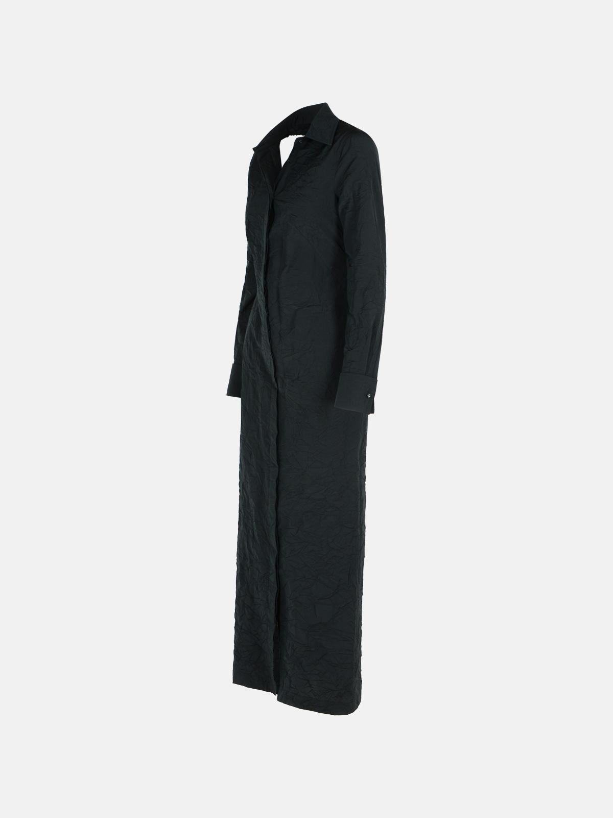 'ROVIGO' BLACK COTTON BLEND DRESS - 2