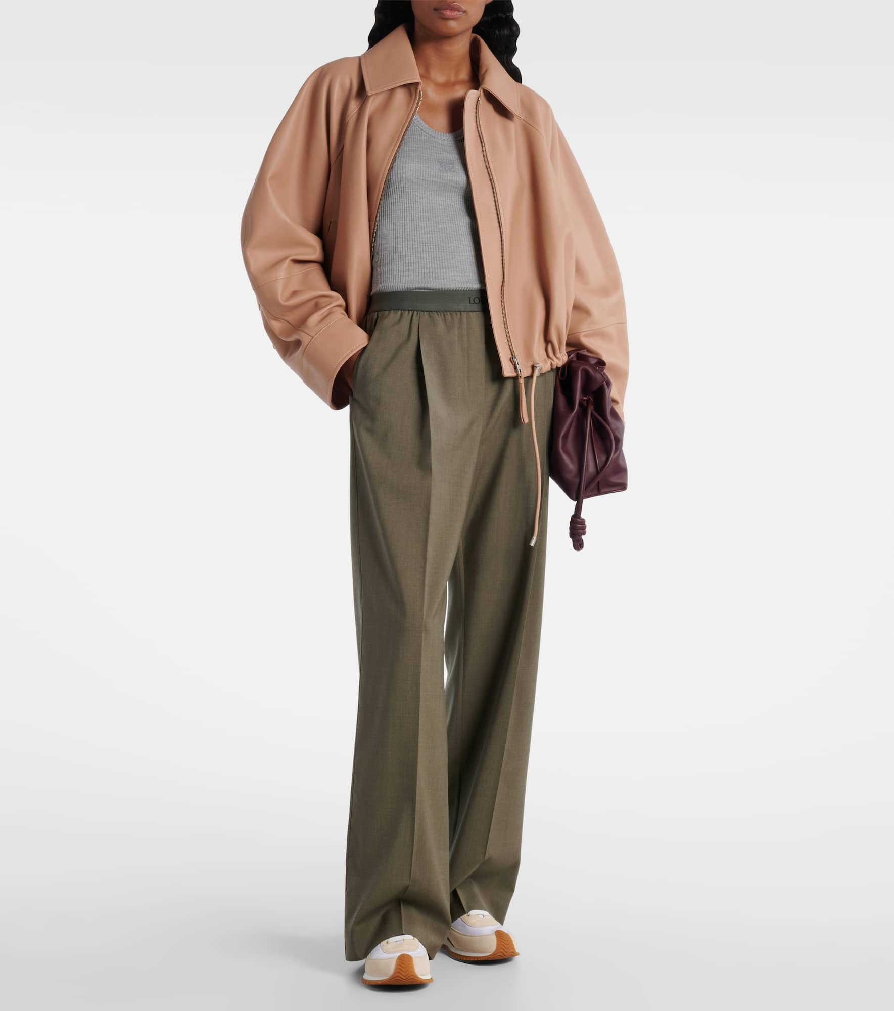High-rise wool wide-leg pants - 2