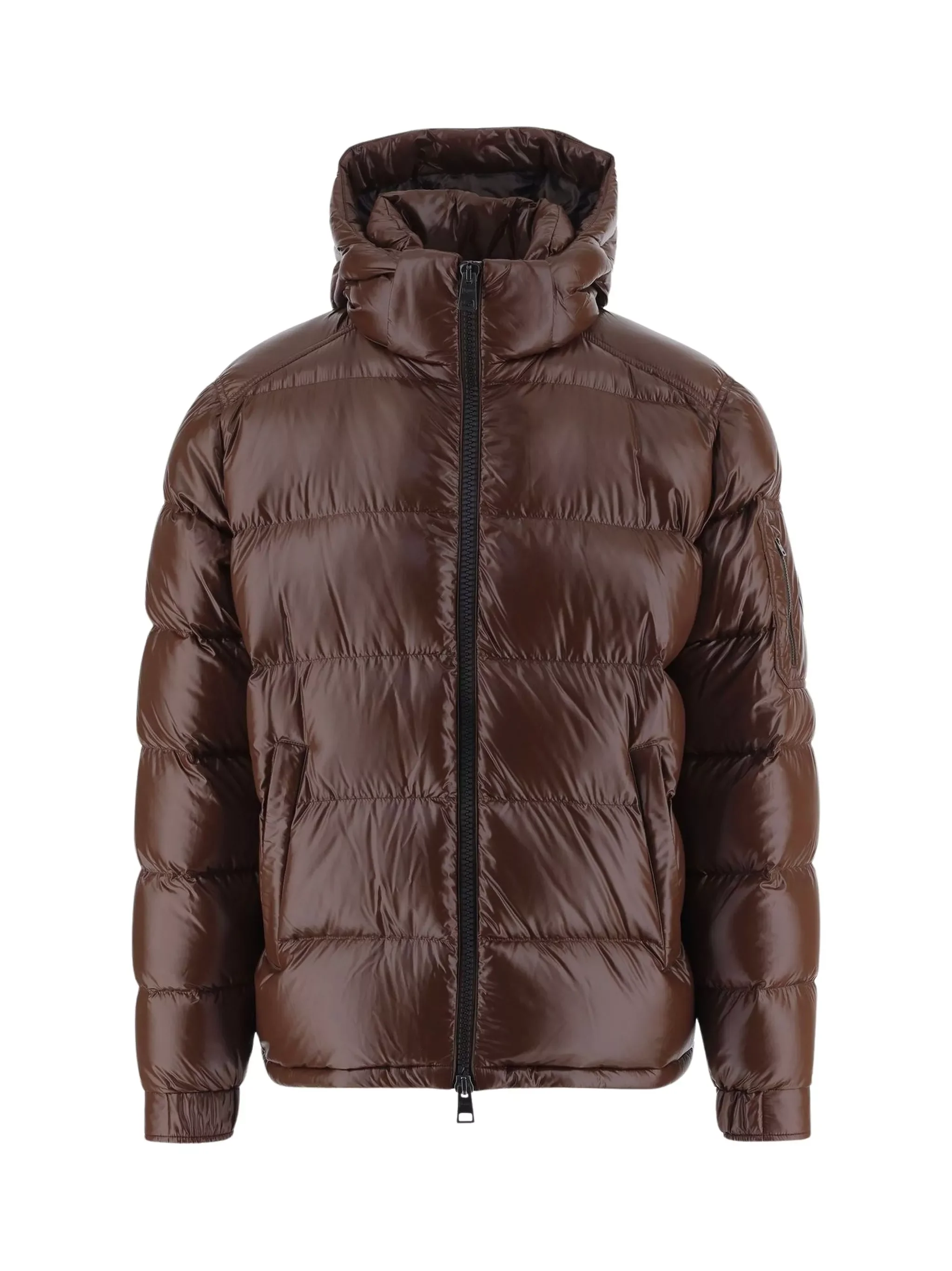 Quilted Down Jacket With Hood - 1