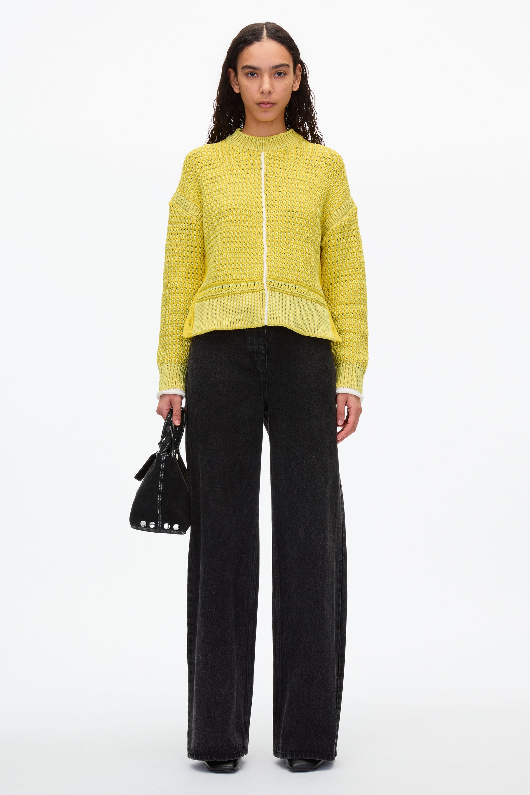 Bi-Color Pullover with Button Details - 1