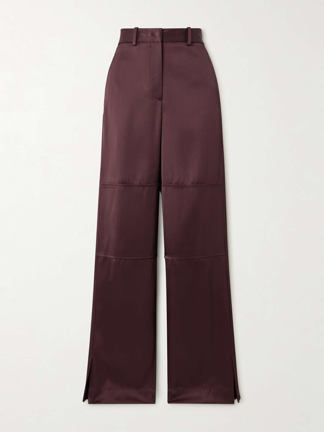 Satin-twill straight-leg pants - 1