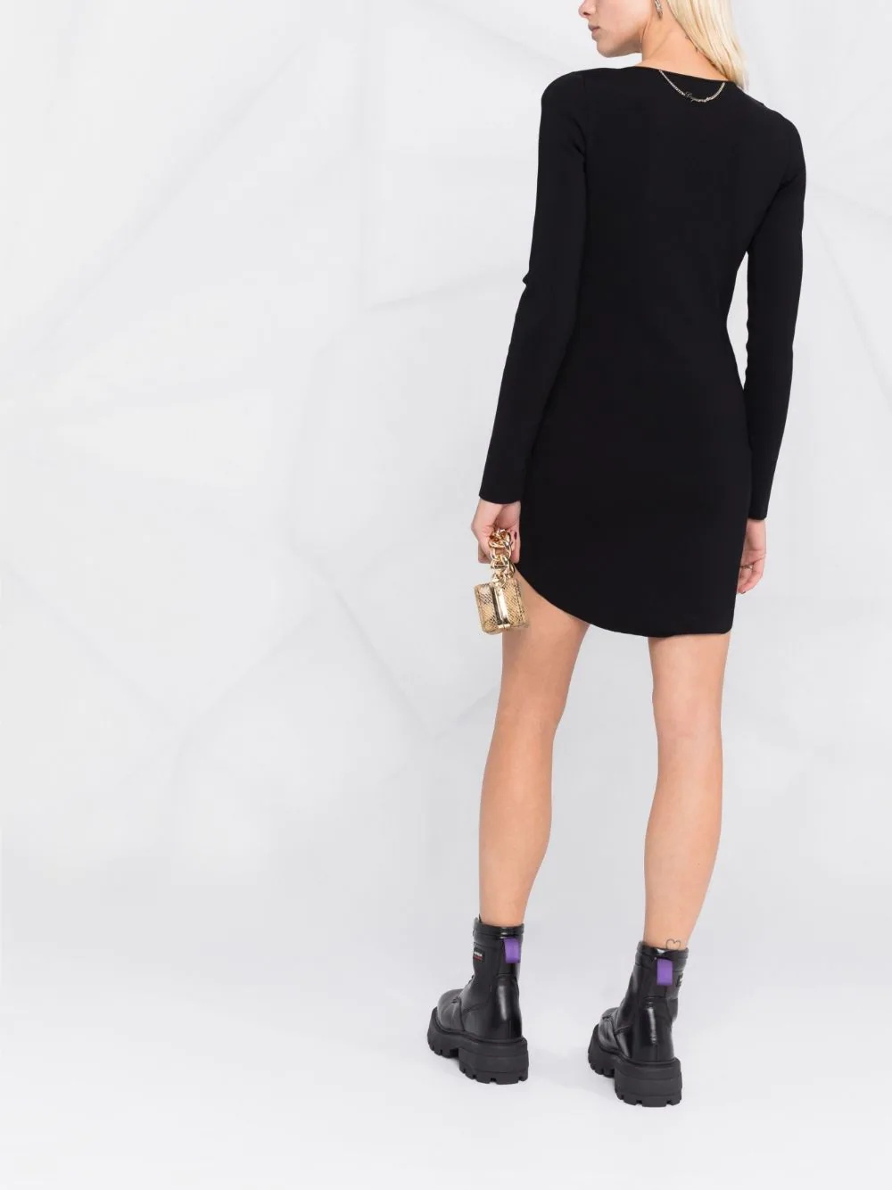 scallop-hem knitted dress - 4