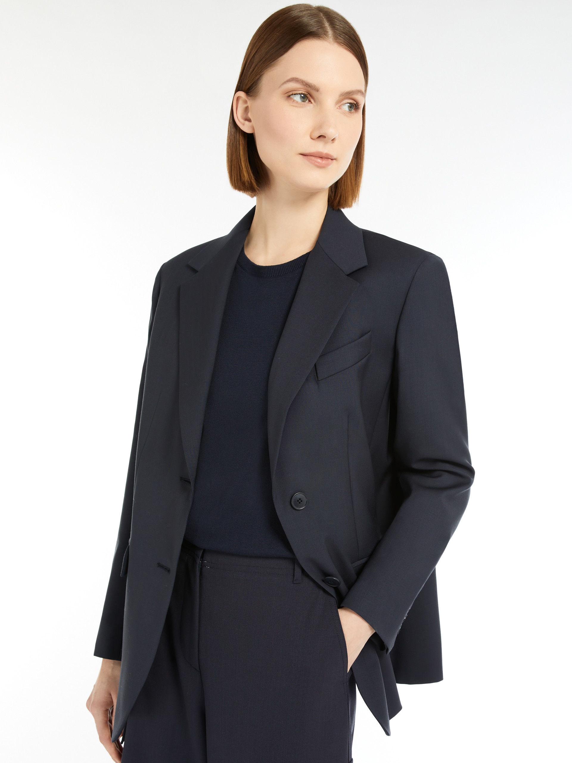 MATERIA Single-breasted wool-blend canvas blazer - 5