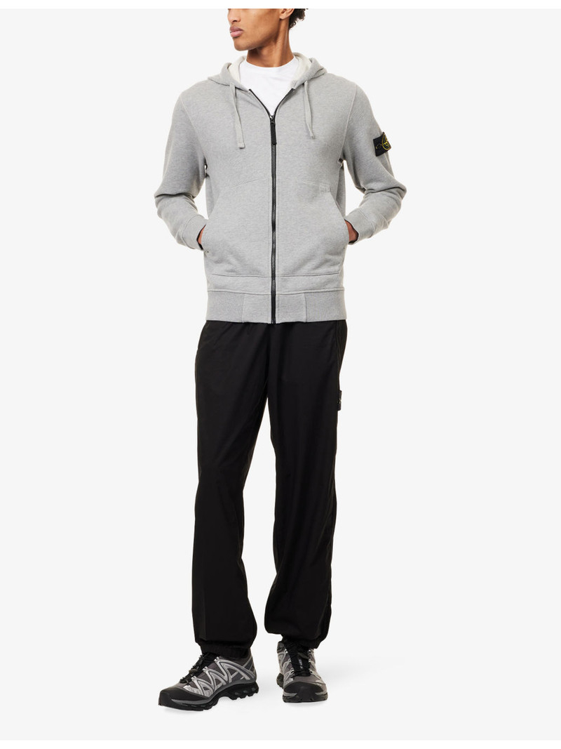 Stone Island Brand-Badge Zip-Through Cotton Hoody outlook