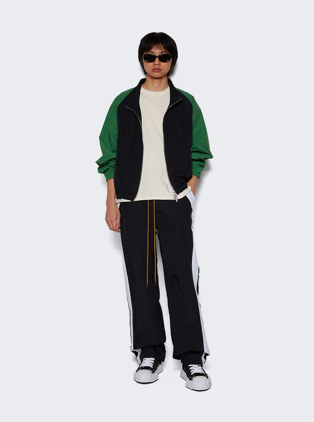 Color Block Track Pant Black And White - 2