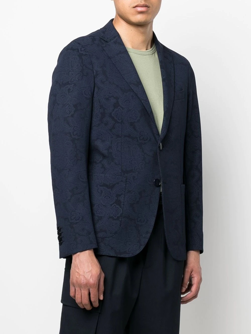 notched-lapel single-breasted blazer - 3