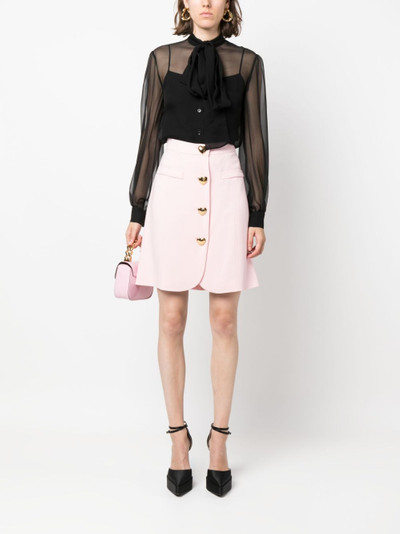 Moschino heart-button high-waist miniskirt outlook