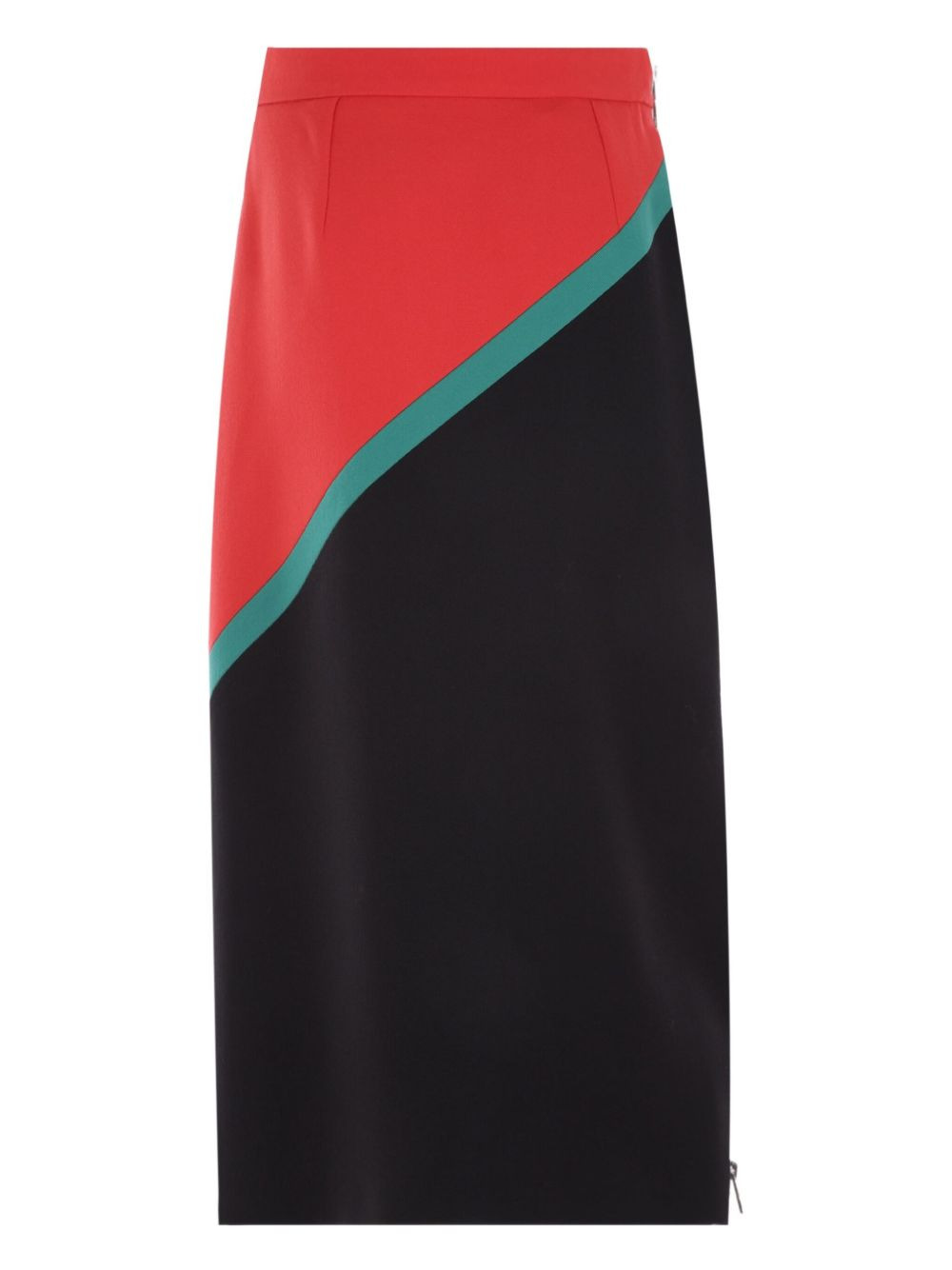 colour-block zip-detail skirt - 2