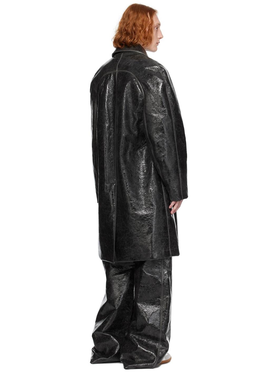 Black Vinyle Coat - 3